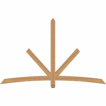 Ekena Millwork Alberta Smooth Timber Gable Bracket, Western Red Cedar, 84"W x 53"H x 3 1/2"D x 3 1/2"F, 15/12 Pitch GBW084X53X0404ALB00SWR